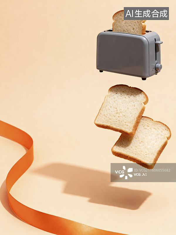 【AI数字艺术】烤面包机弹出切片面包图片素材