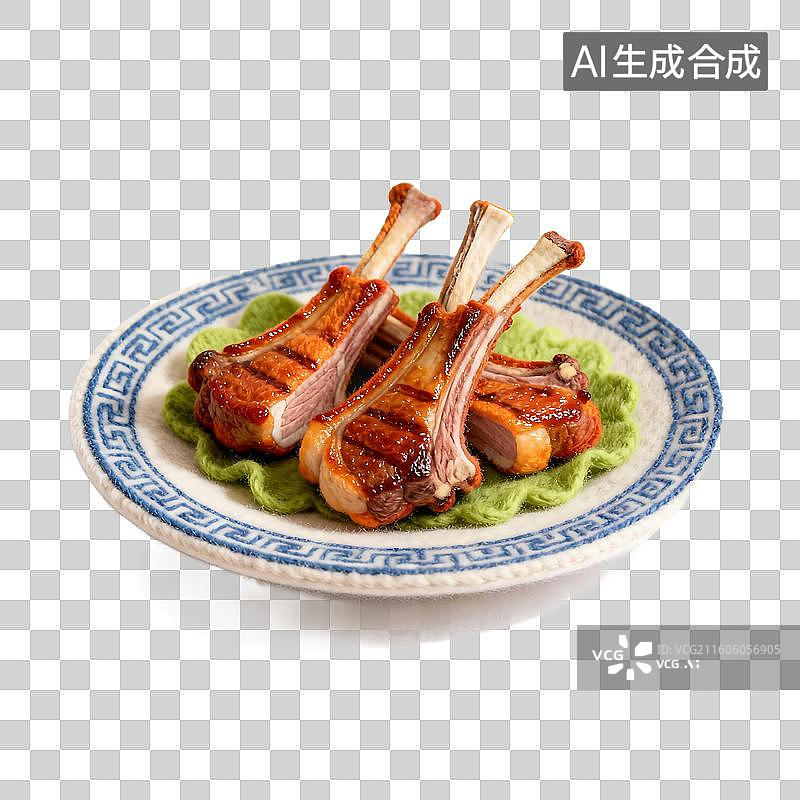 【AI数字艺术】可爱温馨毛毡风格年夜饭美食元素图片素材