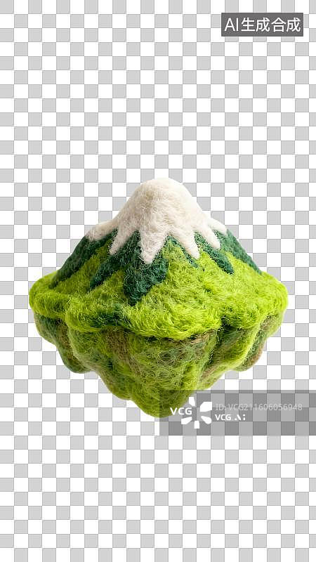 【AI数字艺术】手工羊毛毡高山山峰造型装饰品图片素材