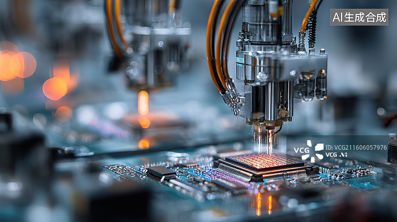 【AI数字艺术】自动化设备精密加工电路板图片素材