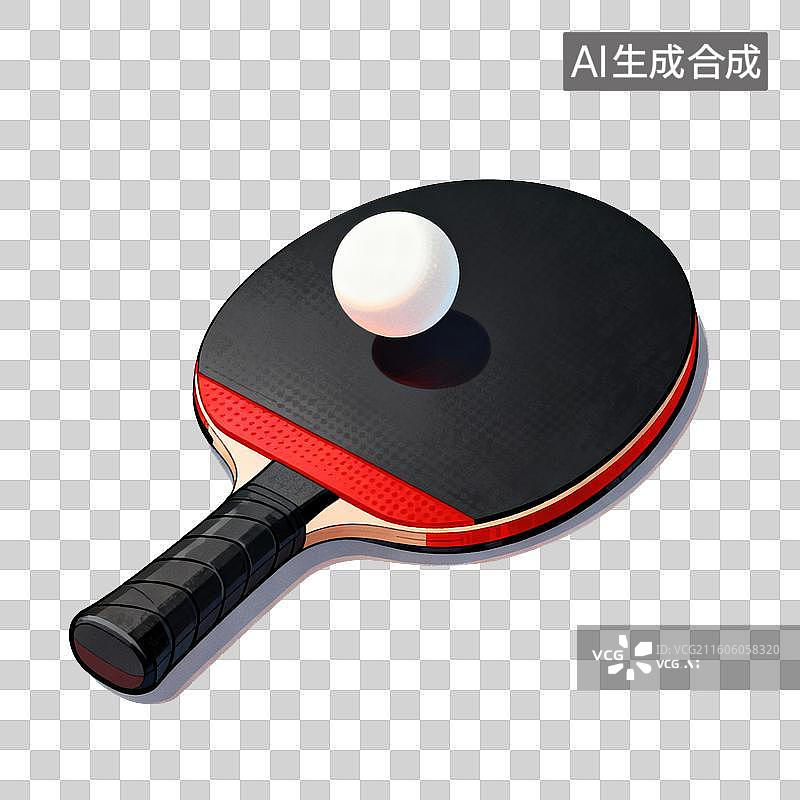 【AI数字艺术】乒乓球拍和乒乓球-体育运动项目图片素材