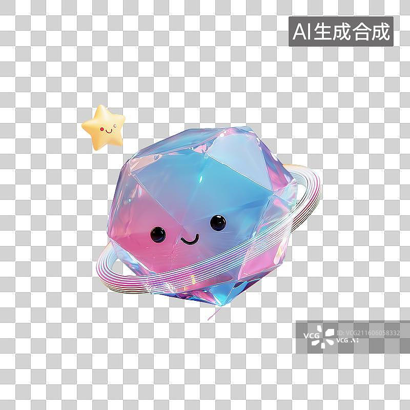 【AI数字艺术】卡通水晶钻石图片素材