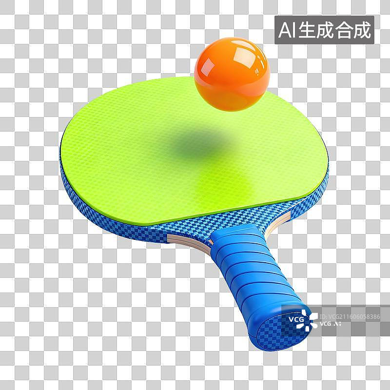 【AI数字艺术】乒乓球拍和乒乓球-体育运动项目图片素材
