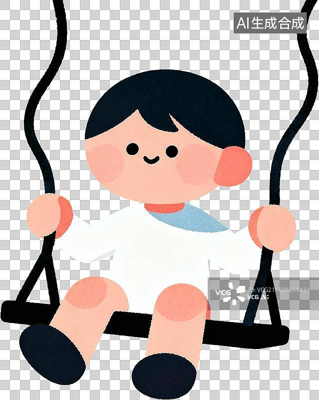 【AI数字艺术】2D卡通插画六一儿童节小朋友收获礼物在游乐园和爸爸妈妈快乐的玩耍插画元素免抠图形图片素材
