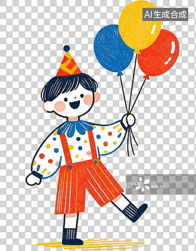 【AI数字艺术】2D卡通插画六一儿童节小朋友收获礼物在游乐园和爸爸妈妈快乐的玩耍插画元素免抠图形图片素材