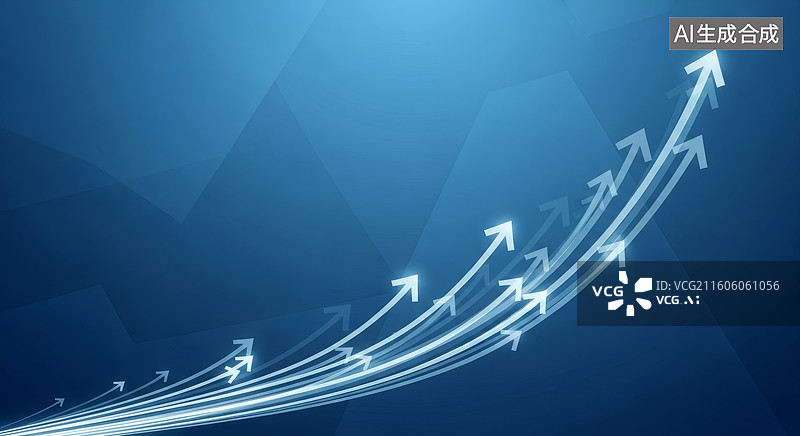 【AI数字艺术】向上箭头象征商业发展进步图片素材