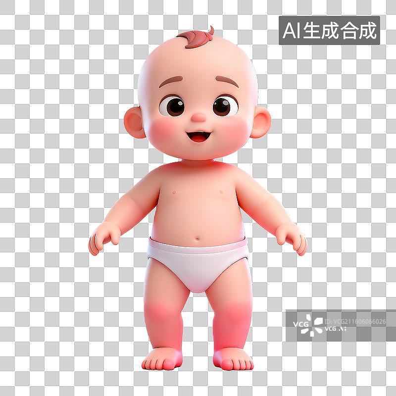【AI数字艺术】3D立体轻拟物婴儿插画母婴亲子主题免抠元素图片素材