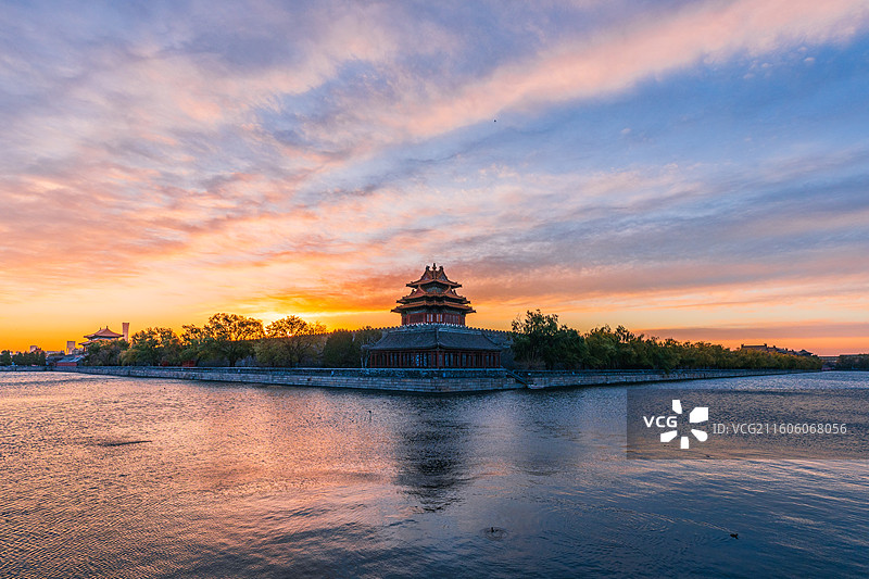 故宫角楼朝霞图片素材