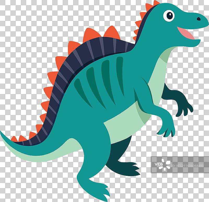 卡哇伊风格的二叠纪合弓纲动物二齿兽跳跃图片素材