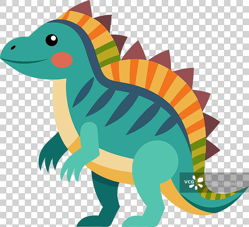 一只可爱的二叠纪爬行动物（Dimetrodon）趴着图片素材