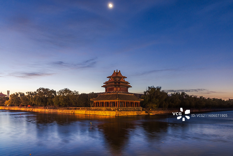 故宫角楼朝霞图片素材