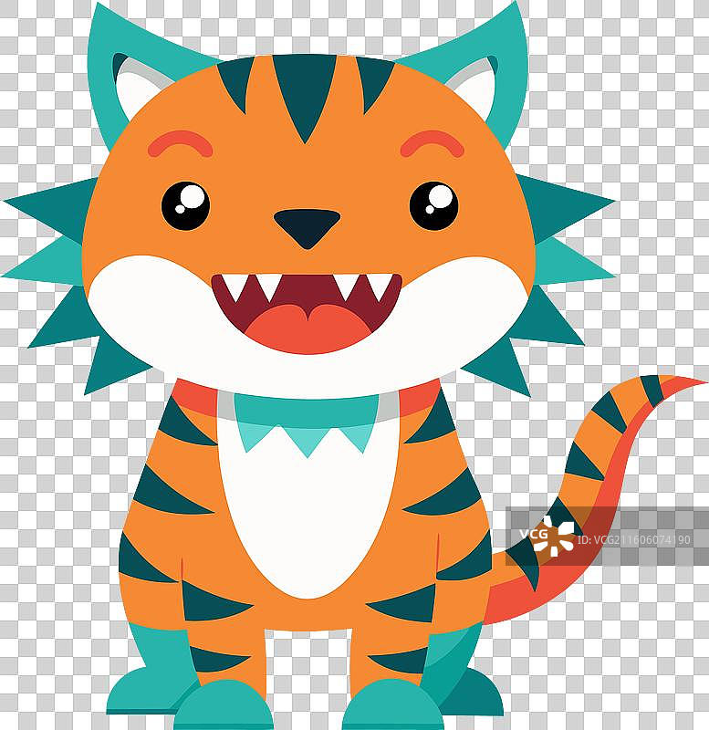 剑齿虎化身为可爱风格图片素材