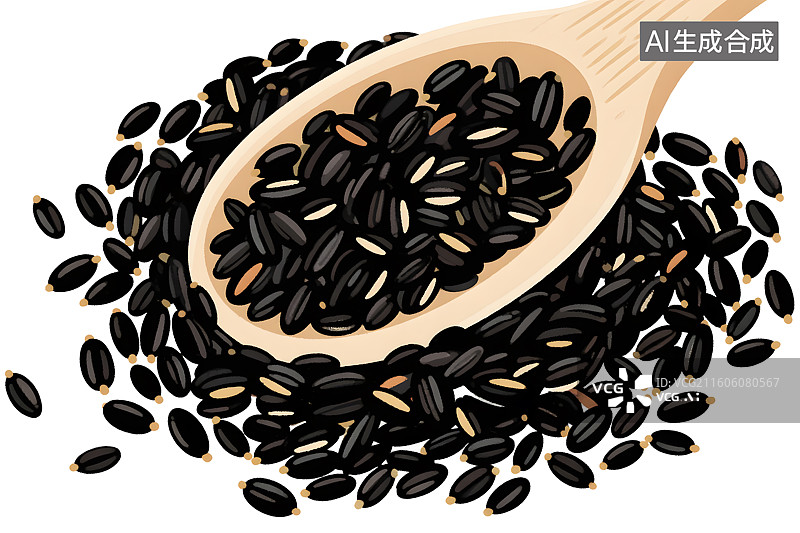【AI数字艺术】健康食材黑芝麻特写图片素材