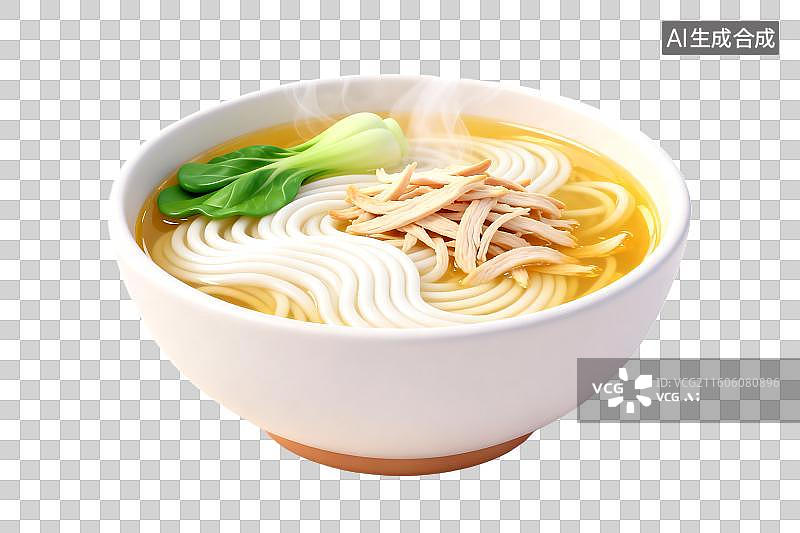 【AI数字艺术】一碗美味的鸡汤面条图片素材