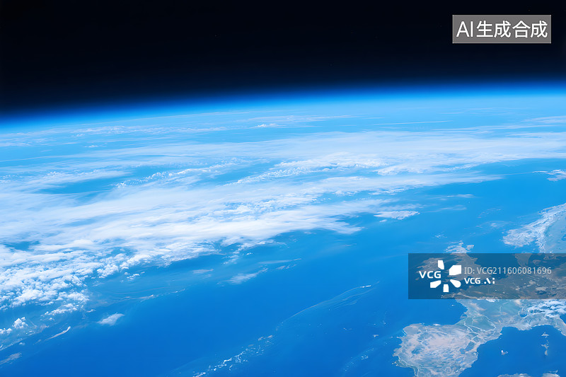【AI数字艺术】蓝色星球与宇宙星空图片素材