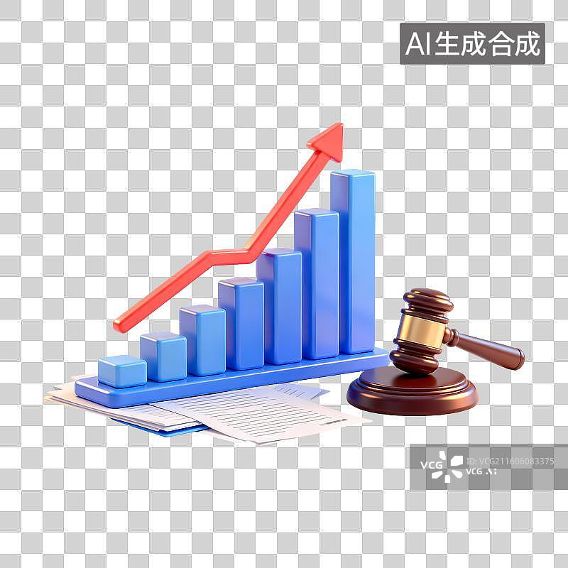 【AI数字艺术】文件法槌一摞文件3D卡通立体C4D渲染质感插画元素图片素材