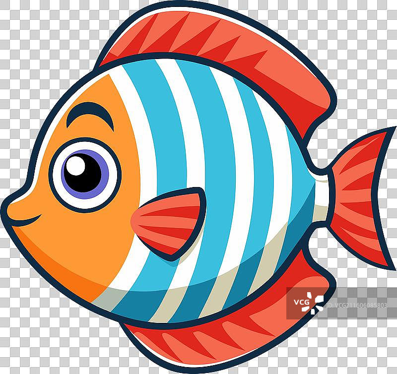 哭泣的七彩神仙鱼 可爱图片素材