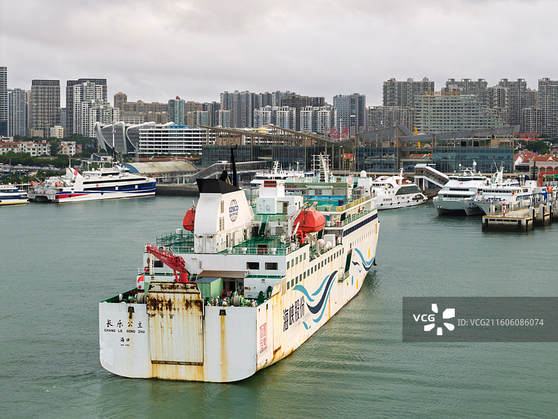 广西北海侨港长乐公主号进港图片素材