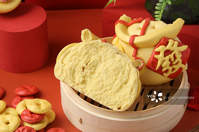 招财进宝花馍图片素材