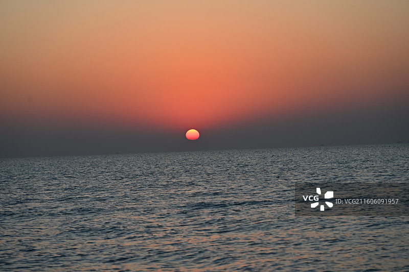 秦皇岛昌黎县阿那亚黄金海岸日出时分图片素材