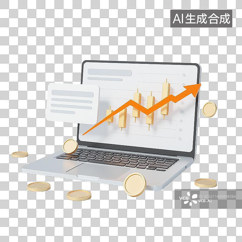 【AI数字艺术】3d轻拟物质感金融理财研究报告元素图片素材