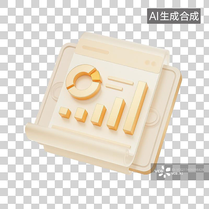 【AI数字艺术】3d轻拟物质感金融理财研究报告元素图片素材