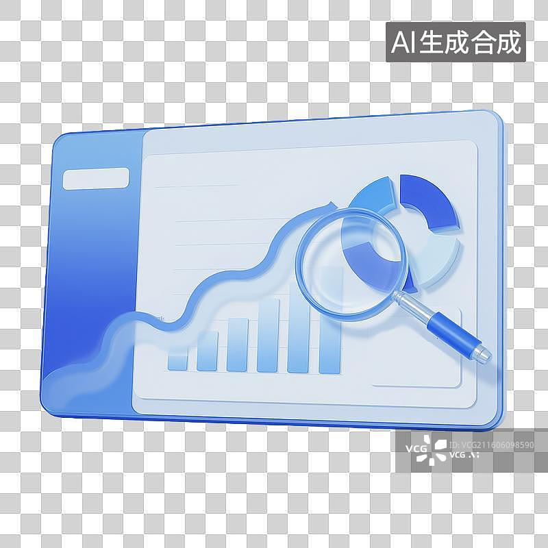 【AI数字艺术】3d轻拟物质感金融理财研究报告元素图片素材