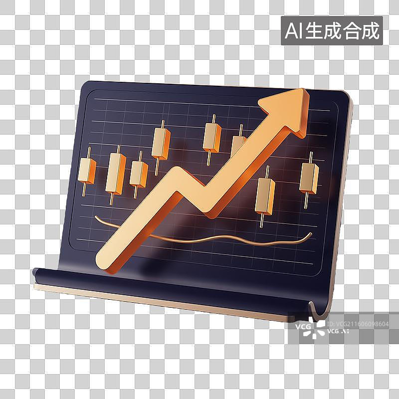 【AI数字艺术】3d轻拟物质感金融理财研究报告元素图片素材