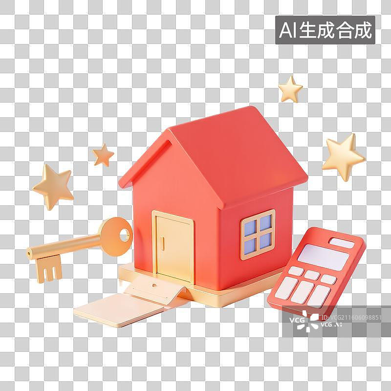 【AI数字艺术】3d轻拟物质感金融理财计算机元素图片素材