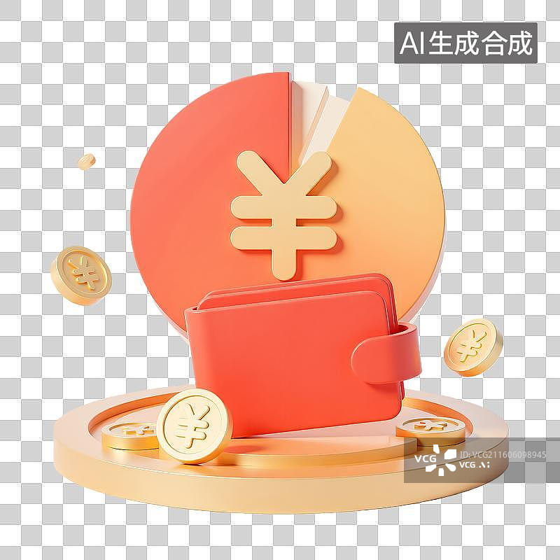 【AI数字艺术】3d轻拟物质感金融理财钱包管理元素图片素材