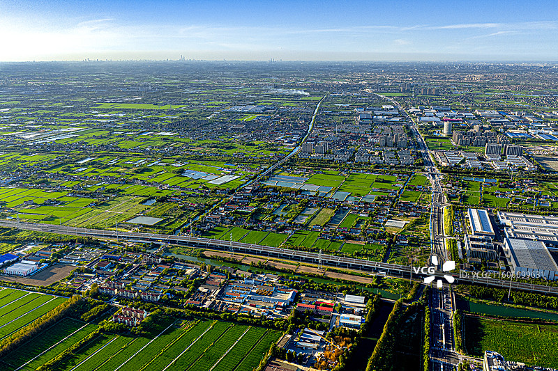 两港大道港漕公路 五四农场 平安镇海湾镇 航拍上海奉贤南部地区城市和产业发展面貌2025图片素材