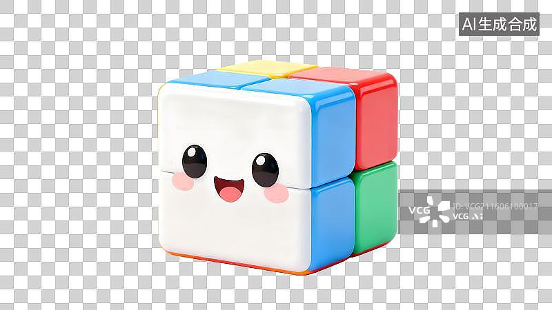 【AI数字艺术】可爱表情魔方玩具图片素材