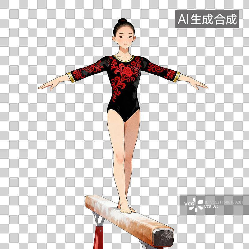 【AI数字艺术】体操运动员-运动健身图片素材