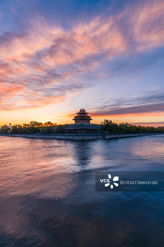 故宫角楼朝霞图片素材