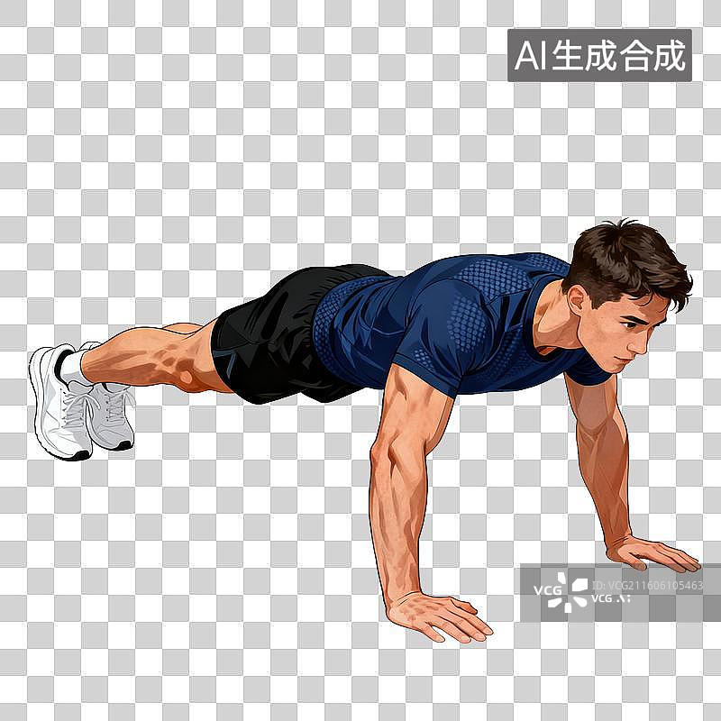 【AI数字艺术】平板支撑-运动健康图片素材