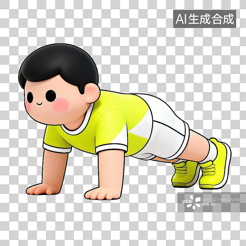 【AI数字艺术】平板支撑-运动健康图片素材