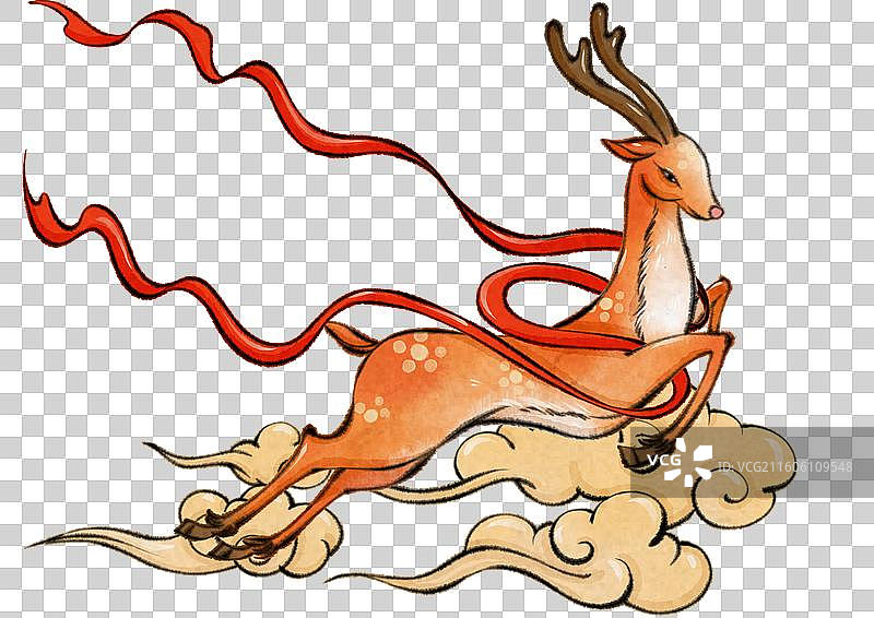 五福临门元素-梅花鹿图片素材