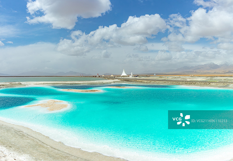 大柴旦翡翠湖度假蒂芙尼蓝湖水图片素材