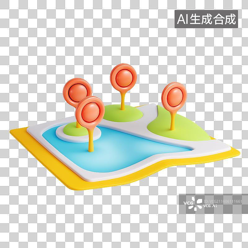 【AI数字艺术】卡通风格地形模型图片素材