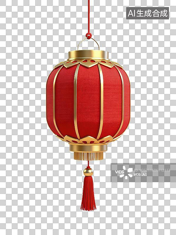 【AI数字艺术】中国新年灯笼元素插画图片素材