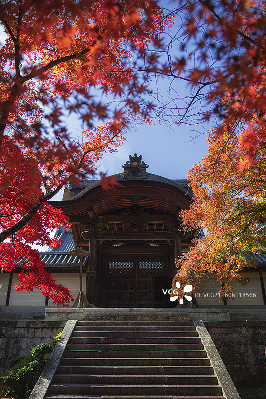 日本京都光明寺的秋季风光图片素材
