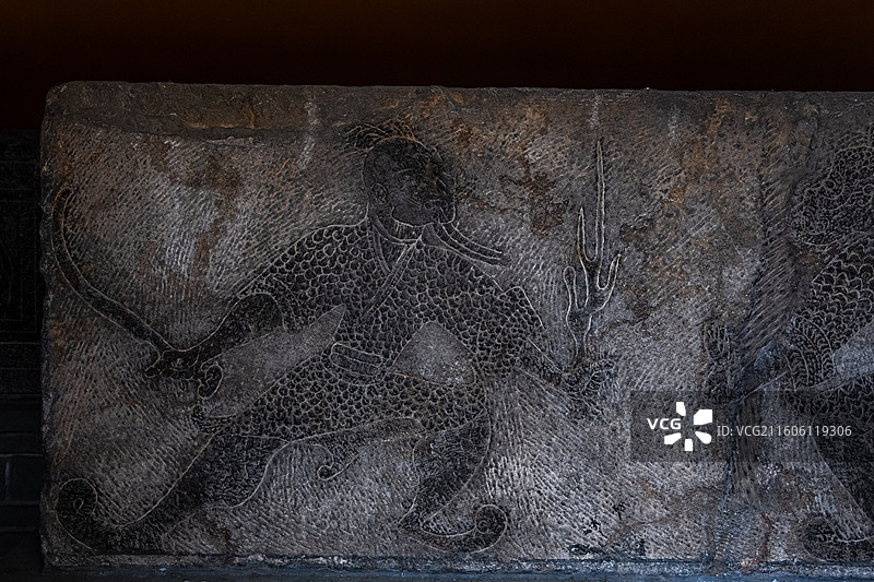 曲阜孔庙 神庖汉画像石二展室 1937年出土于曲阜韩家铺的双室石椁墓图片素材