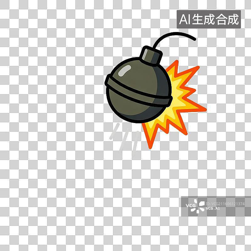 【AI数字艺术】复古地雷爆炸元素图片素材