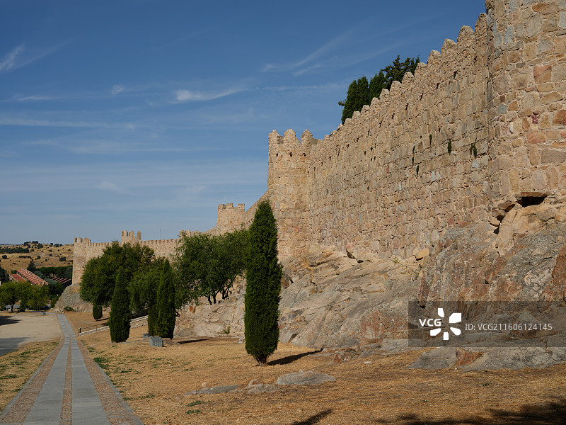 阿维拉古城的城墙图片素材