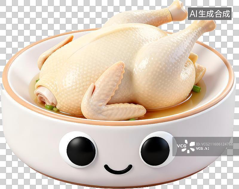 【AI数字艺术】3D风格白切鸡中餐美食中式成品菜肴免抠元素图片素材