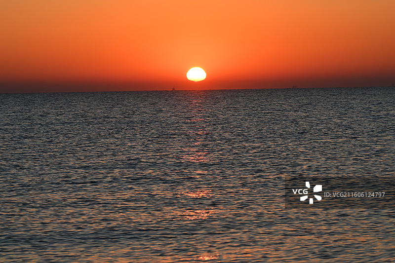 秦皇岛昌黎县阿那亚黄金海岸日出时分图片素材