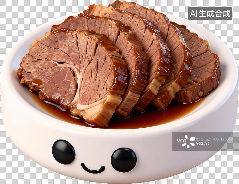 【AI数字艺术】3D风格中餐美食酱牛肉中式成品菜肴免抠元素图片素材