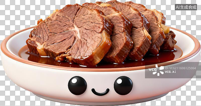 【AI数字艺术】3D风格中餐美食酱牛肉中式成品菜肴免抠元素图片素材