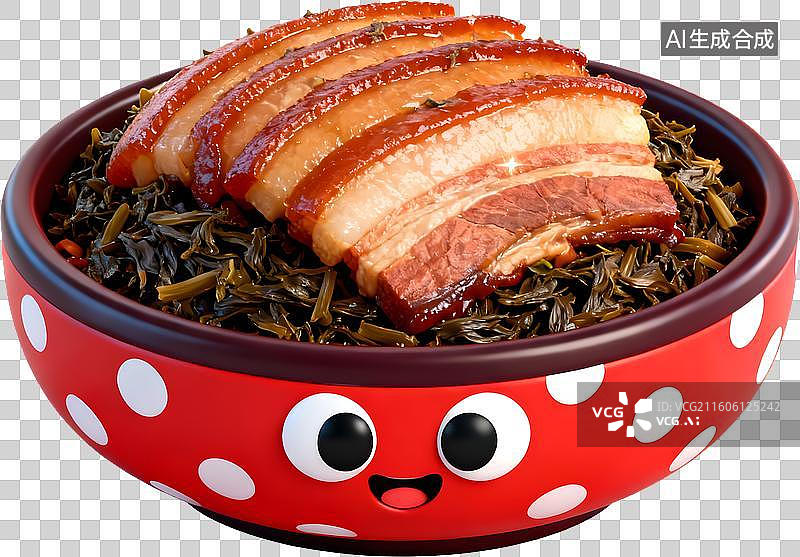 【AI数字艺术】3D风格中餐美食梅菜扣肉中式成品菜肴免抠元素图片素材