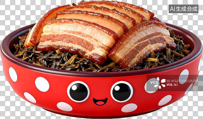 【AI数字艺术】3D风格中餐美食梅菜扣肉中式成品菜肴免抠元素图片素材